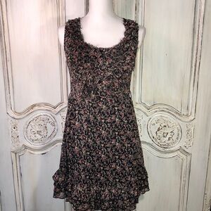Twentyone Sheer Frayed Ruffle Feminine Dress Size Medium